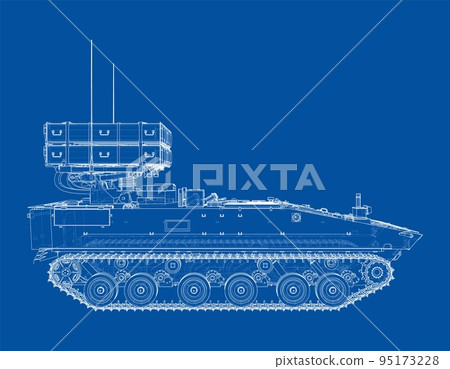 Military track missle system. Vector 95173228