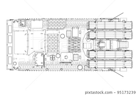 Military track missle system. Vector Military track missle system. Vector 95173239