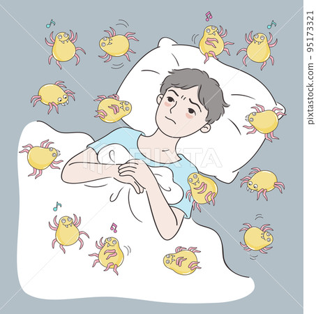Boy suffers from insomnia due to mites 95173321