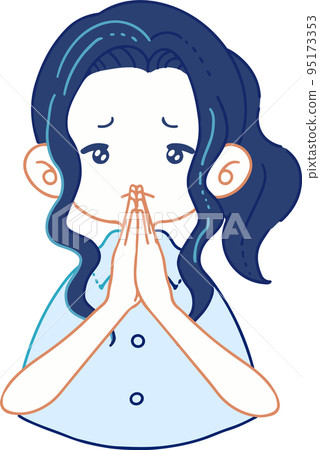 一個流淚的憂心忡忡的人的矢量圖解 一個流淚的憂心忡忡的人的矢量圖解 95173353