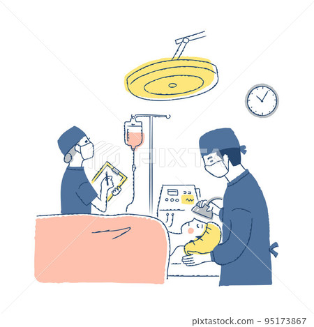 Scene during anesthesia and surgery Scene during anesthesia and surgery 95173867