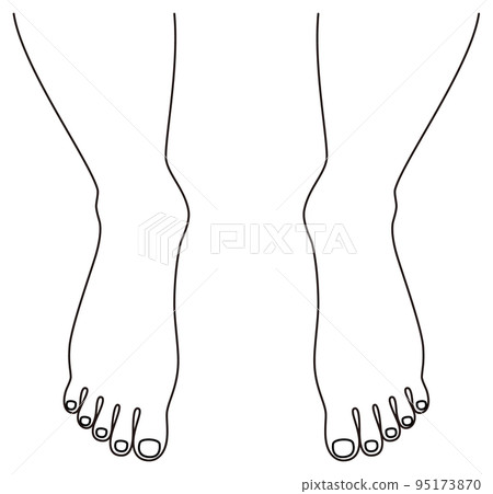Feet of a beautiful barefoot man's toes illustration vector 95173870