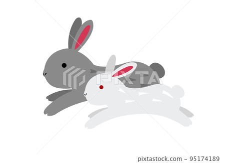 2023 Reiwa 5 年兔年新年賀卡材料插圖/奔跑兔的父母和孩子 2023 Reiwa 5 年兔年新年賀卡材料插圖/奔跑兔的父母和孩子 95174189