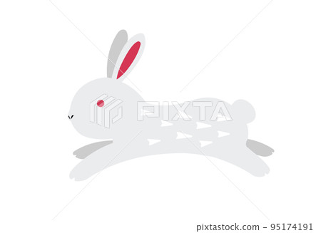 2023 Reiwa 5 兔年新年賀卡材料插圖/奔跑兔 2023 Reiwa 5 兔年新年賀卡材料插圖/奔跑兔 95174191