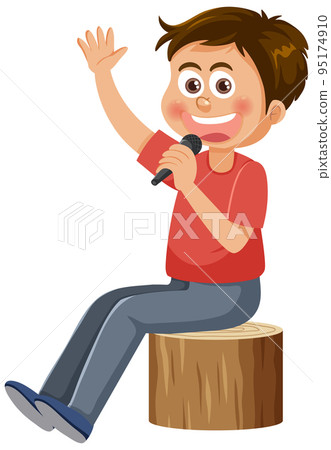 Singer boy cartoon character 95174910