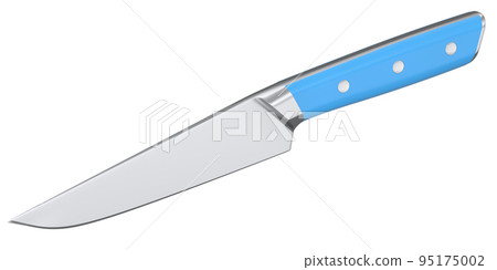 Chef's kitchen knife with a wooden handle isolated on white background. 95175002