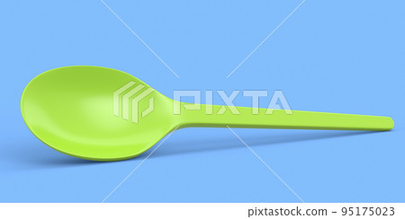 Eco-friendly disposable utensils like spoon on blue background. Eco-friendly disposable utensils like spoon on blue background. 95175023