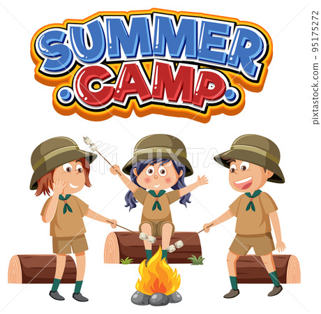 Children roasting marshmallow vector Children roasting marshmallow vector 95175272