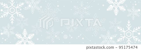 Snowflake banner frame winter background simple illustration material Snowflake banner frame winter background simple illustration material 95175474