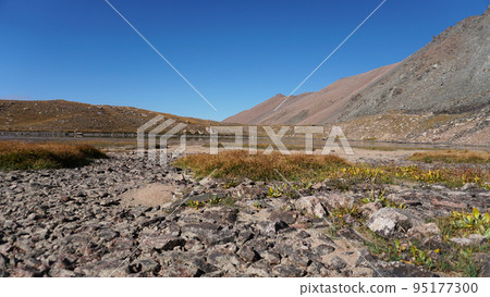 Natural paving stones made of stones in mountains 95177300