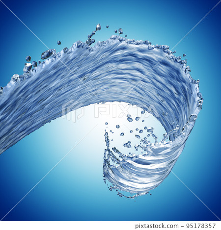 blue water splash isolated on blue background 95178357