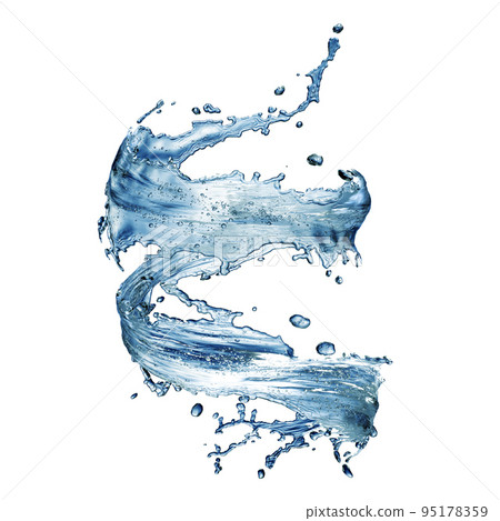 blue water splash isolated on white background blue water splash isolated on white background 95178359