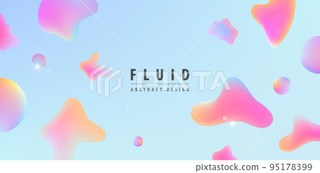 Vector colorful template banner, abstract background with gradient color, organic bubble liquid shapes 95178399