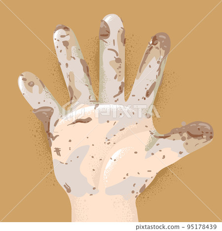 Hand Kid Dirty Illustration 95178439