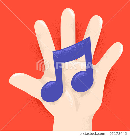 Hand Kid Music Note Illustration Hand Kid Music Note Illustration 95178443