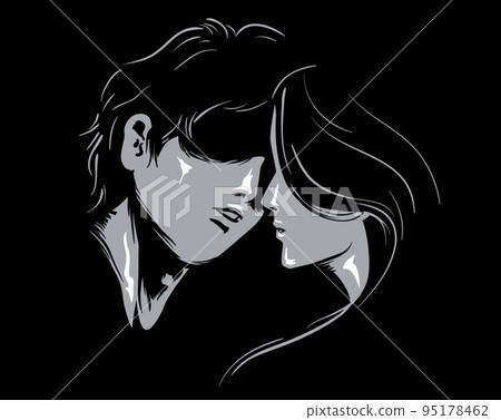 Couple Kissing Acceptance Girl Man Illustration Couple Kissing Acceptance Girl Man Illustration 95178462