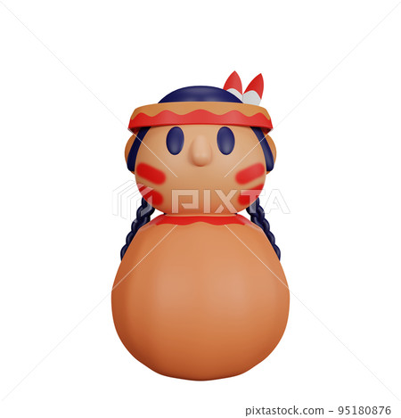 3d rendering native woman thanksgiving icon 95180876
