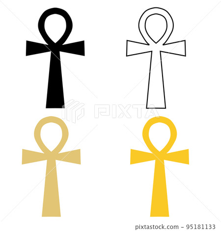 Coptic cross Ankh icon on white background. ankh symbol. ankh or key of life sign. flat style. Coptic cross Ankh icon on white background. ankh symbol. ankh or key of life sign. flat style. 95181133