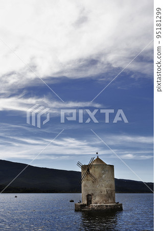 Landscape with windmill , Orbetello 95181299
