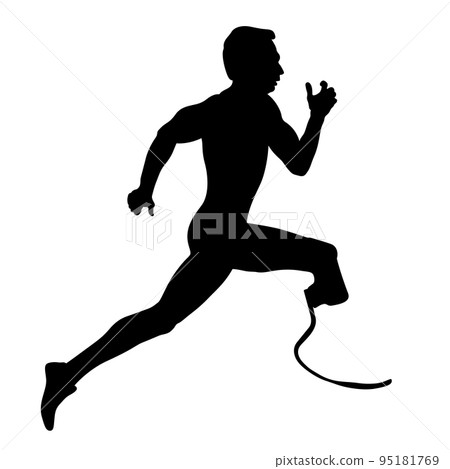 disabled athlete on prosthesis running disabled athlete on prosthesis running 95181769