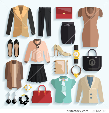 Businesswoman Clothes Icons Businesswoman Clothes Icons 95182168