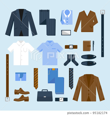 Businessman clothes icons set 95182174