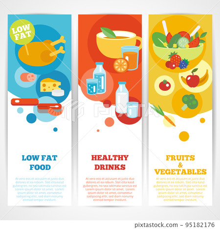 Healthy eating vertical banner set Healthy eating vertical banner set 95182176
