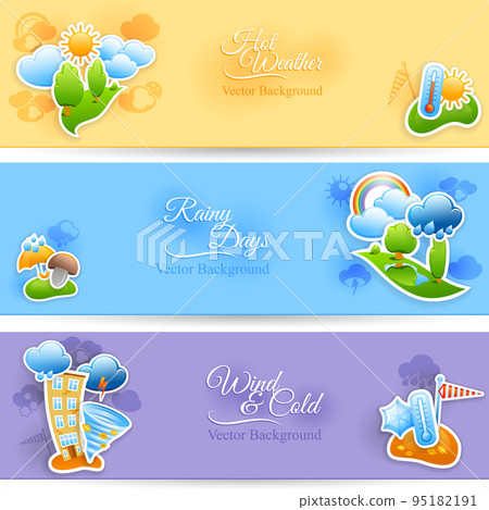 Weather background banners set Weather background banners set 95182191