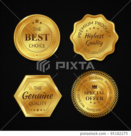Golden Metal Badges 95182275
