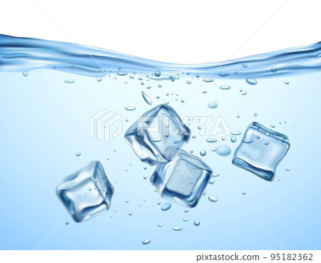 Ice Cubes In Water 95182362