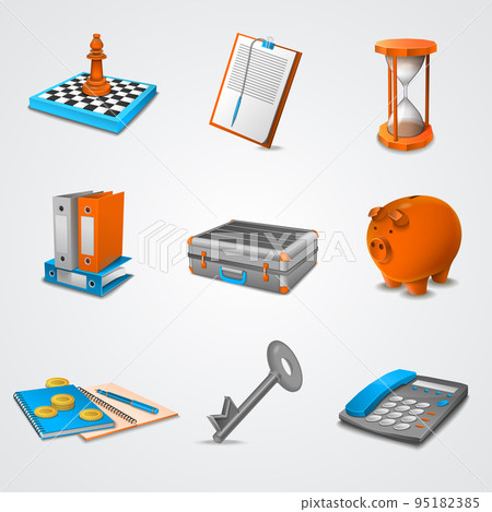 Business realistic icons 95182385