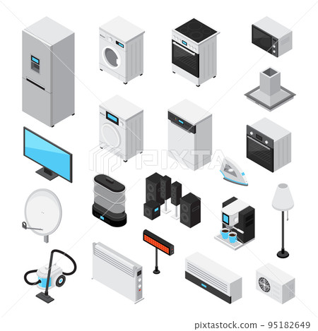 Household Appliances Isometric Icons Set 95182649