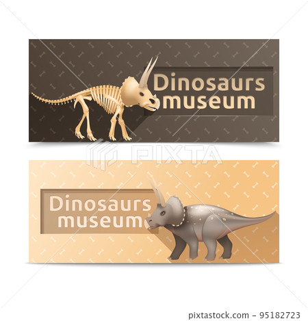 Horizontal dinosaurs museum banners Horizontal dinosaurs museum banners 95182723