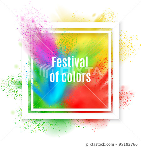 Holi Paint Frame Background 95182766