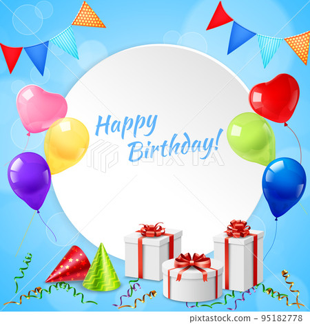 Happy Birthday Frame Realistic Happy Birthday Frame Realistic 95182778