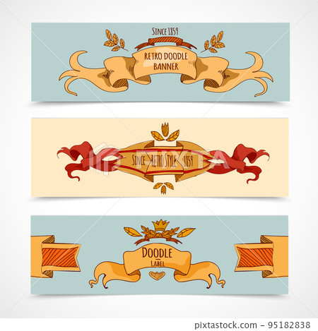 Hand Drawn Ribbons Banners Hand Drawn Ribbons Banners 95182838