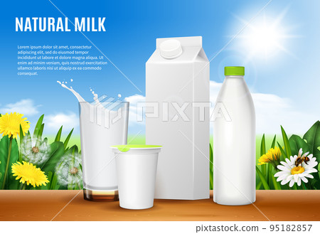 Dairy Packaging Realistic Composition Dairy Packaging Realistic Composition 95182857