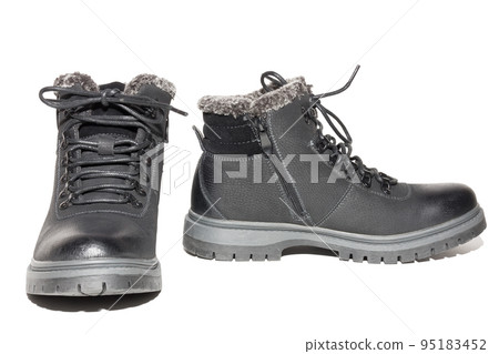 winter boots on a white background winter boots on a white background 95183452