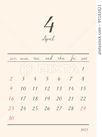 2023_April_fashionable calendar_vertical 95183821