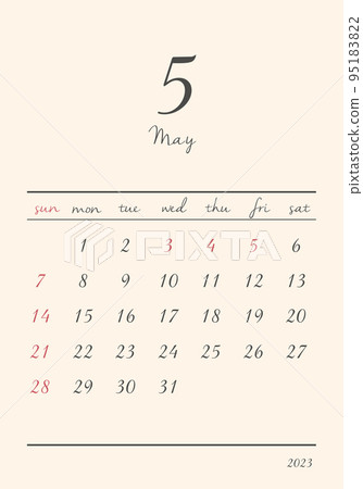2023_May_fashionable calendar_vertical 95183822