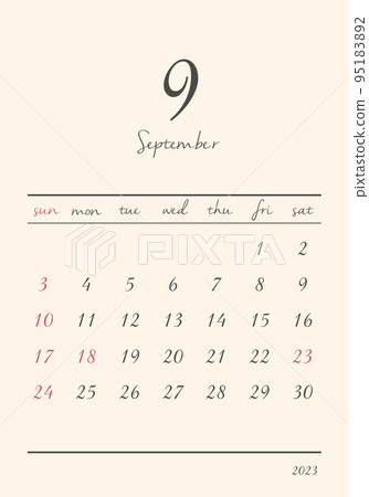 2023_September_fashionable calendar_vertical 2023_September_fashionable calendar_vertical 95183892