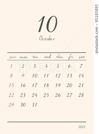 2023_October_fashionable calendar_vertical 95183893