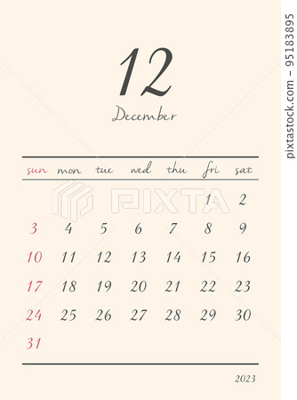 2023_December_fashionable calendar_vertical 95183895