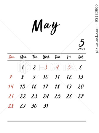 2023_May_simple calendar_vertical 2023_May_simple calendar_vertical 95183900
