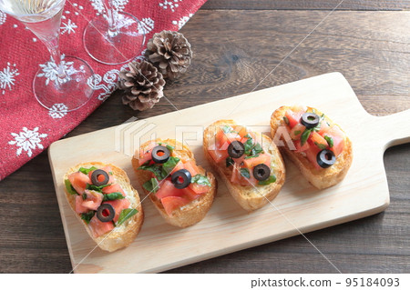 Tomato and Basil Bruschetta Homemade for Christmas Tomato and Basil Bruschetta Homemade for Christmas 95184093