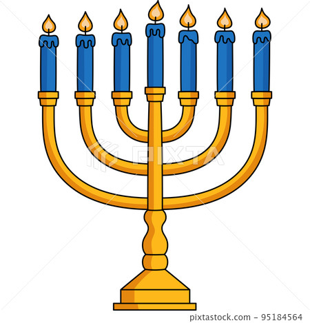 Hanukkah Menorah Cartoon Colored Clipart  95184564