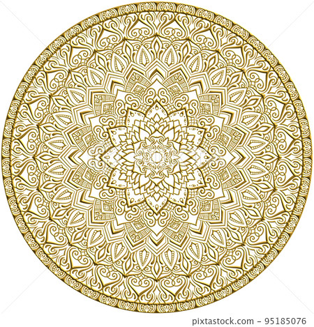 Mandala art (goldwork style, geometric pattern, flower) Mandala art (goldwork style, geometric pattern, flower) 95185076