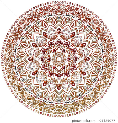 Mandala art (metal relief style, geometric pattern, warm color) Mandala art (metal relief style, geometric pattern, warm color) 95185077