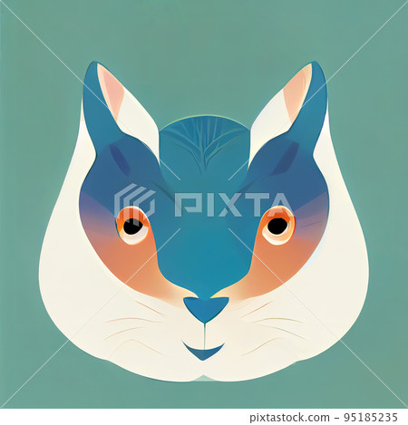Hamster head illustration. Hamster face icon. Stylized chipmunk head. Digital illustration. 95185235