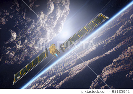 DART Asteroid Deflection Test Mission. This image elements furnished by NASA. 3d rendering. 95185941